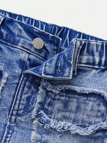 SHEIN Ripped Washed Casual White Skinny Jeans For Young Boy Clothes - Light Wash - View 3