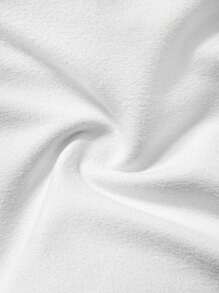 SHEIN PETITE CURVE 大码休闲百搭纯色紧身裤 - 白色 - 查看 7