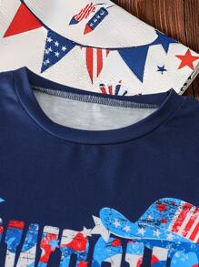 SHEIN Tween-Jungen Lässiges Sommer-Set mit T-Shirt und Shorts mit Buchstaben-Print, 2-teilig