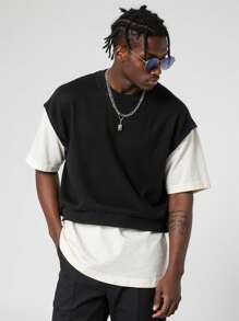 ROMWE MEN Street Life Men's Crew Neck Boxy Fit Loose Casual Vest