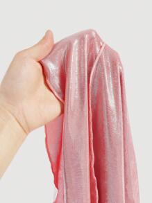 SHEIN MOD 女士纯色低胸迷你连衣裙、正式派对礼服 - 粉色 - 查看 5