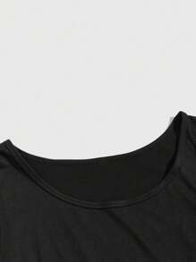 EMERY ROSE Plus Size UFO Cow Top, Fun Retro Alien Pattern Top, Unisex Soft Colorful Top, Oversize Aesthetic UFO Pattern Women's Top. - Black - View 3