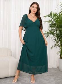 SHEIN Clasi Plus Size Solid Square Neck Twisted Ruffle Sleeve Chiffon Maxi Dress Casual Long Vacation Dress,Emerald Green Dress,Tea Party Outfit,Easter Dresses,Rave Outfits Festival,Festival Outfits For Women,Easter Outfit Women,Graduation Dresses For Women,Easter Dress,Vacation Outfits Woman,Graduation Dress,Wedding Guest Dress Women,Summer Dresses For Women,Easter Dress Women,Dresses For Women Elegant, Plus Elegant Dress Dresses For Women Elegant Plus Size Dresses Plus Size Elegant Dress Plus Size Party Dresses Dresses For Women Party Plus Size - Army Green - View 6