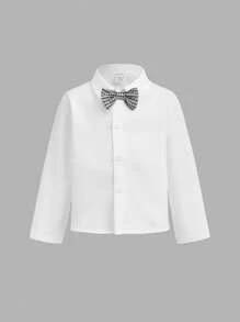 3 件套男婴绅士套装 - 卡其色背心夹克、松紧腰裤、领结和衬衫 - 卡其色 - 查看 5