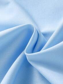 SHEIN 年轻女孩时尚甜美可爱海军领舒适针织面料合身荷叶边下摆黑色连衣裙，适合秋冬休闲通勤，百搭 - 藍色 - 查看 3