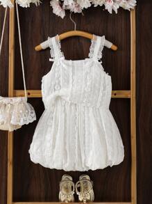 SHEIN Setelan 2 Potong Atasan Camisole + Rok Mini Gaya Liburan untuk Anak Perempuan, Musim Semi/Panas - Putih - View 5