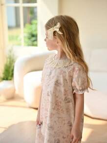 Girls Pajamas, New Style Casual Comfortable Short Sleeve Floral & Deer Printed Long Dress Sleepwear, Little Girls Young Girls Clothing Dress Young Girls Dresses Formal Girls Summer Clothes Young Girls Dresses Girl Clothes For Kids Dress Girl Clothes For Kids Young Girls Dresses Girl Clothes For Kids Young Girls Dresses Young Girls Dresses Young Girls Clothing Dresses Kids Girls Clothing Young Girls Dresses - Multicolor - View 7