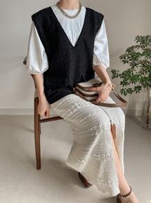 FRIFUL 女士夏季休闲宽松吊带背心 - 黑色 - 查看 5