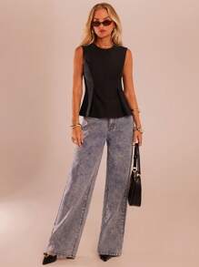 SHEIN Forever 21 秋冬季 万圣节 圣诞节 新年 外出 毕业舞会 优雅 正式 奢华 时尚 商务休闲 生日/办公室/乡村音乐会/俱乐部 性感/西部风/工作/街头风/复古/节日/鸡尾酒会/锐舞派对/舞会/夏威夷/机场/趣味/基础款/早午餐/2000年代风格/紧身/老钱风格/教堂/返校节/优雅/派对/端庄/约会之夜/秋季/冬季/黑色PU背心 - 黑色 - 查看 3