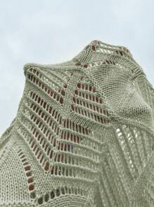 SHEIN LUNE Damen einfarbiger Pullover mit Hohlmuster, Langarm, lässiger Rundhalsausschnitt, Strickpullover für Herbst und Winter