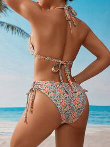 Voyashape Valentine High Waist Halter Sexy Bikini Set For Summer Beach Vacation - Multicolor - View 3