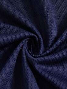 Tween Boys Letter Print Color Block Sporty Casual Shirt, Soft & Comfortable, Versatile For Daily Wear, Outdoor Activities, School, Streetwear, Party And Home Leisure, Spring/Summer - Navy Blue - View 3