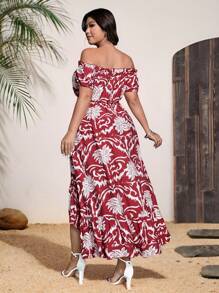 Sunnyshic Plus Size Off Shoulder Minimalist Casual Dress, Suitable For Summer