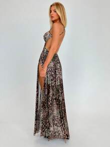 Aloruh Abito con stampa leopardata per vacanze