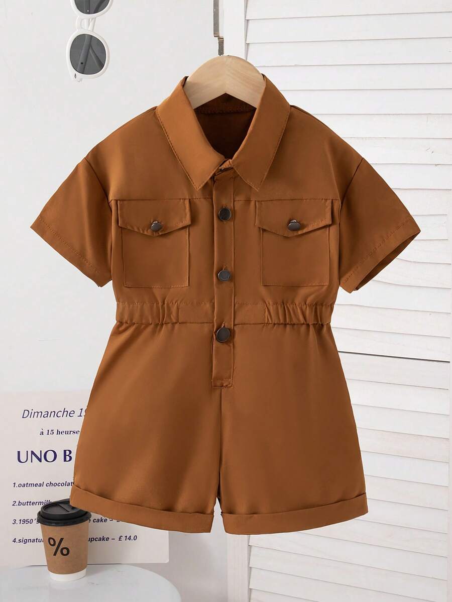 男童休闲连体裤，前拉链，宽松韩版简约时尚街头装，夏季