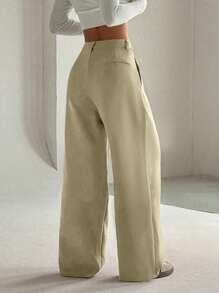 SHEIN Unity 女士高级优雅修身休闲阔腿裤