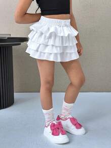 Maija Kids Maija Kids Young Girl Woven Solid Color Fitted Casual Shorts