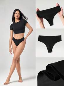 GLOWMODE 2条装轻薄透气吸汗中腰无缝隐形丁字裤日常运动内裤