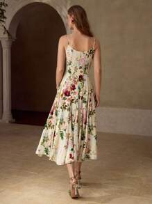 MOTF PREMIUM 花卉印花吊带连衣裙