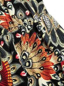 SHEIN Clasi Plus Size Bohemian Style V-Neck Floral Print Dress For Women - Black - View 5