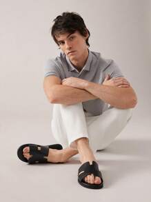 SHUZIA Sandalias deslizantes texturizadas para hombres - Sensación de alta gama, antideslizante, cómodas, zapatos de verano, zapatos de primavera, regalo para el Día de la Madre, Semana Santa