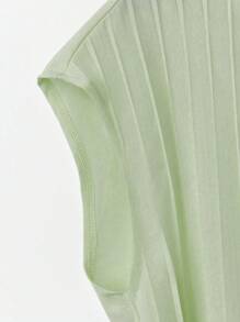 Franclia Women's Elegant Ruched V-Neck Tie Short Sleeve Blouse, Apricot Color, Spring - Mint Green - View 5