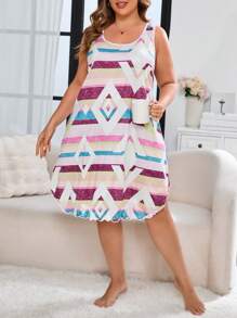 Camisón con estampado floral para tallas grandes