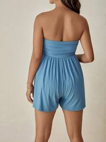 SHEIN Solid Color Elastic Knit Maternity Jumpsuits, Casual & Vacation Wear