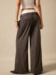 Easelle Summer Striped Suit Pants Office Casual Spring Outfits For Women Business Casual Woman - Grey - View 6