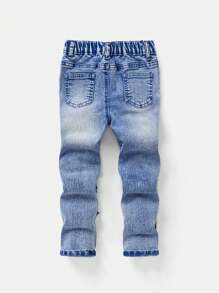 SHEIN Ripped Washed Casual White Skinny Jeans For Young Boy Clothes - Light Wash - View 2