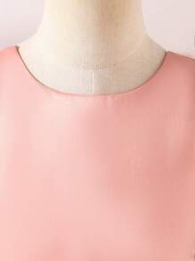 Glamorique Kids Girls Elegant Pink Mesh Formal Dress, Luxury French Style Net Skirt Shoulder-Revealing High-End Dress With Bow Decor Party Dresses For Girls Dresses Elegant For Girls Princess Dresses For Girls Girl Dresses For Party