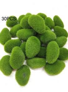 30pcs Fake Stone Artificial Moss Rocks Home Decor Simulation Plant DIY Decoration For Garden And Crafting Green Valentine's Day, Valentines Wedding, Birthday