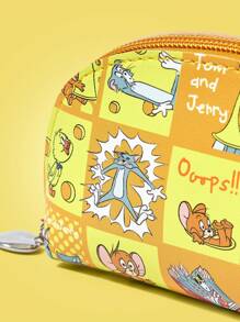 TOM & JERRY X SHEIN Yellow Cute Mouse Printed Portable Fashion Large Capacity Coin Purse - Yellow - View 4