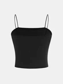 SHEIN Girlism Tween Girls' Casual Simple Comfortable Cami Tank Top, Solid Color Versatile