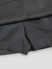 Sunspun Plus Size College Style Bowknot Split Hem Skirt, Spring/Summer