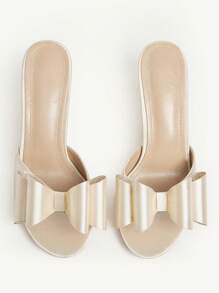 CUCCOO CHICEST Women's Summer New Arrival Crystal Bowknot Pointed Toe Stilettos, Elegant Romantic Noble Apricot Satin Ladies' High Heel Sandals, Fashion Party Formal Dress Shoes - Apricot - View 11