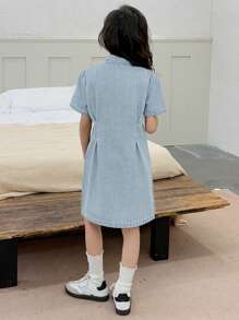DAZY Tween Girl Denim Pinafore Dress,Girls Summer Outfits,Back To School Clothes - Light Wash - View 4