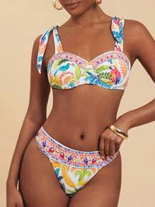 Travachic Women 2pcs Swimwear Set, Adjustable Strap Bikini Top And Triangle Swim Bottoms, Simple & Fashionable For Summer, Push Up Bikini Underwire Bikini, Pastel Beachwear For Women,Backless,Beachwear High Waisted,Beach Outfits For Woman,Sexy,Summer Outfits For Women, For Beach Vacation For Summer Beach Vacation,Boho,Vacation,LINEN,Crochet