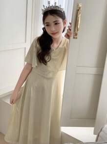 DAZY Tween Girl Woven Short Sleeve Dress For Summer