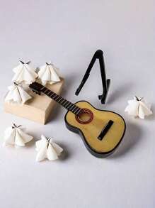 1 件微型吉他模型，用于家居装饰，可选原声吉他或电吉他，带支架，情人节乐器装饰，情人节婚礼，生日，房间装饰，客厅装饰 - 彩色 - 查看 9