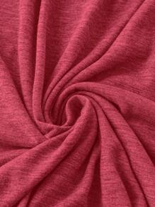 大码无袖纯色圆领连衣裙，夏季时尚 - 玫紅色 - 查看 3