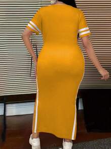 Maweii 大码女式针织毛衣连衣裙长款女装