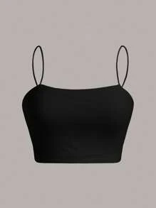 SHEIN Girlism Tween Girls' Casual Simple Comfortable Cami Tank Top, Solid Color Versatile