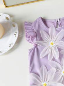 Ensemble casual élégant confortable pour bébé fille, printemps/été. Tissu doux, convient pour les activités intérieures ou extérieures - Multicolore - Voir 5