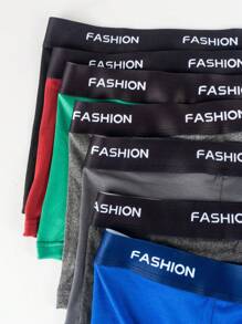 Men's Letter Print Elastic Waist Boxer Briefs (7pcs/Set) - Multicolor - View 7