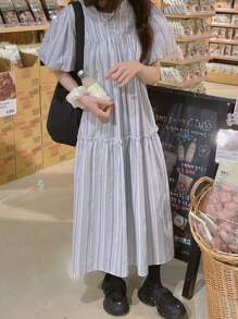 DAZY 女士度假休闲条纹连衣裙