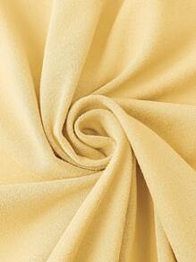 EMERY ROSE 大码女式 V 领短袖休闲纯色 T 恤 - 黃色 - 查看 4