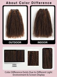 6pcs Jerry Curl Human Hair Weave Bundles Highlight Brown Color - S4/30 - View 8