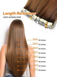 20pcs 50g Tape In Hair Extension, 100% Human Hair Extension For Salon Silky Seamless Invisible, T2/60# Dark Brown Rooted Ombre Blonde Color, For Thinning Hair Woman Natural Look Top Quality - S2/24 - View 7