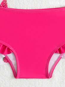 3-Piece Baby Girls' Strawberry Print Beach Swimsuit Set - Pink - View 4